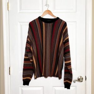Tosani vintage sweater long sleeve fringed hem size XL